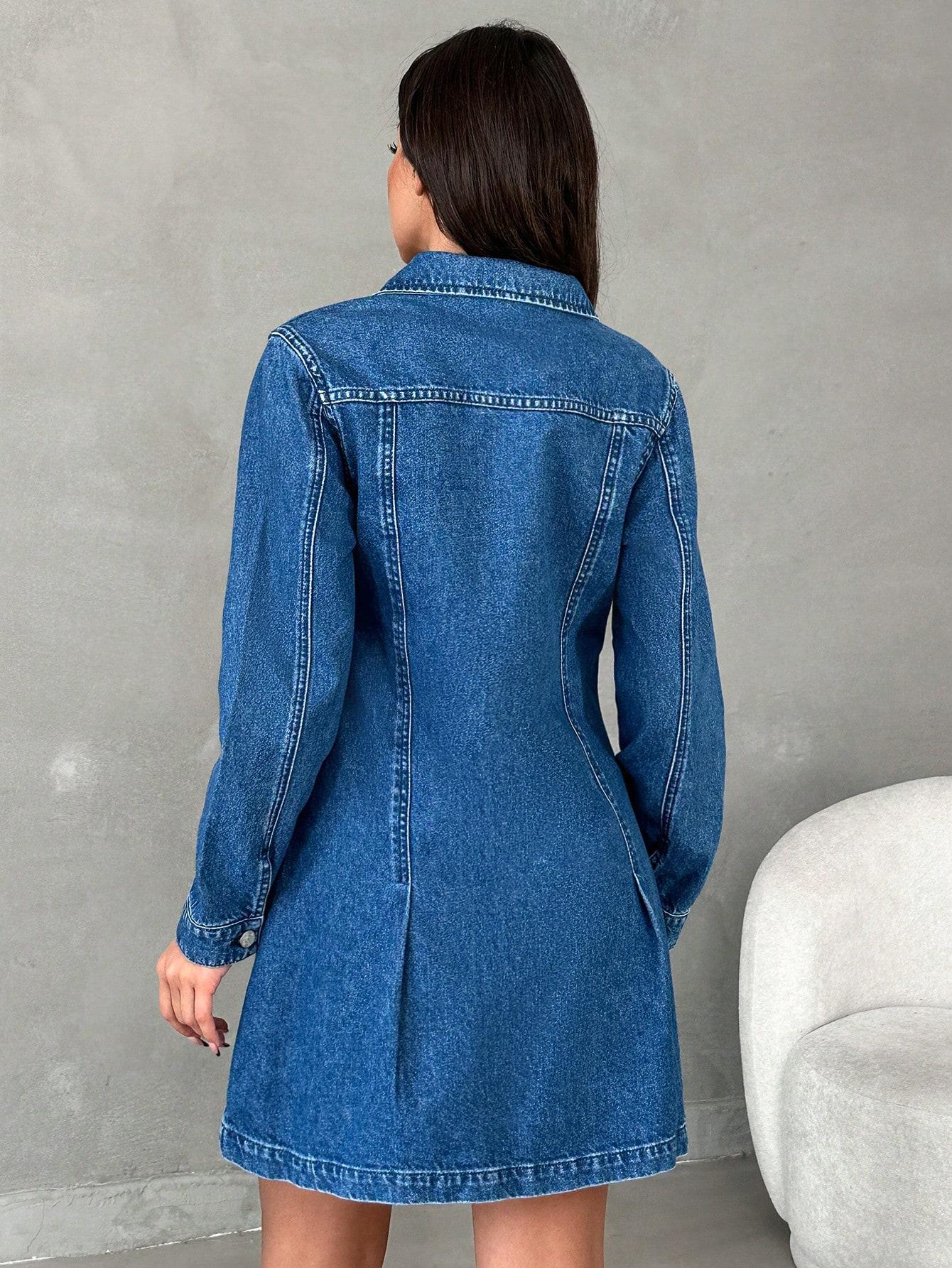 GRANATOWA SUKIENKA JEANS