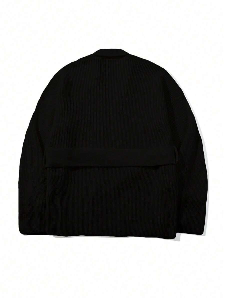 czarny sweter kardigan