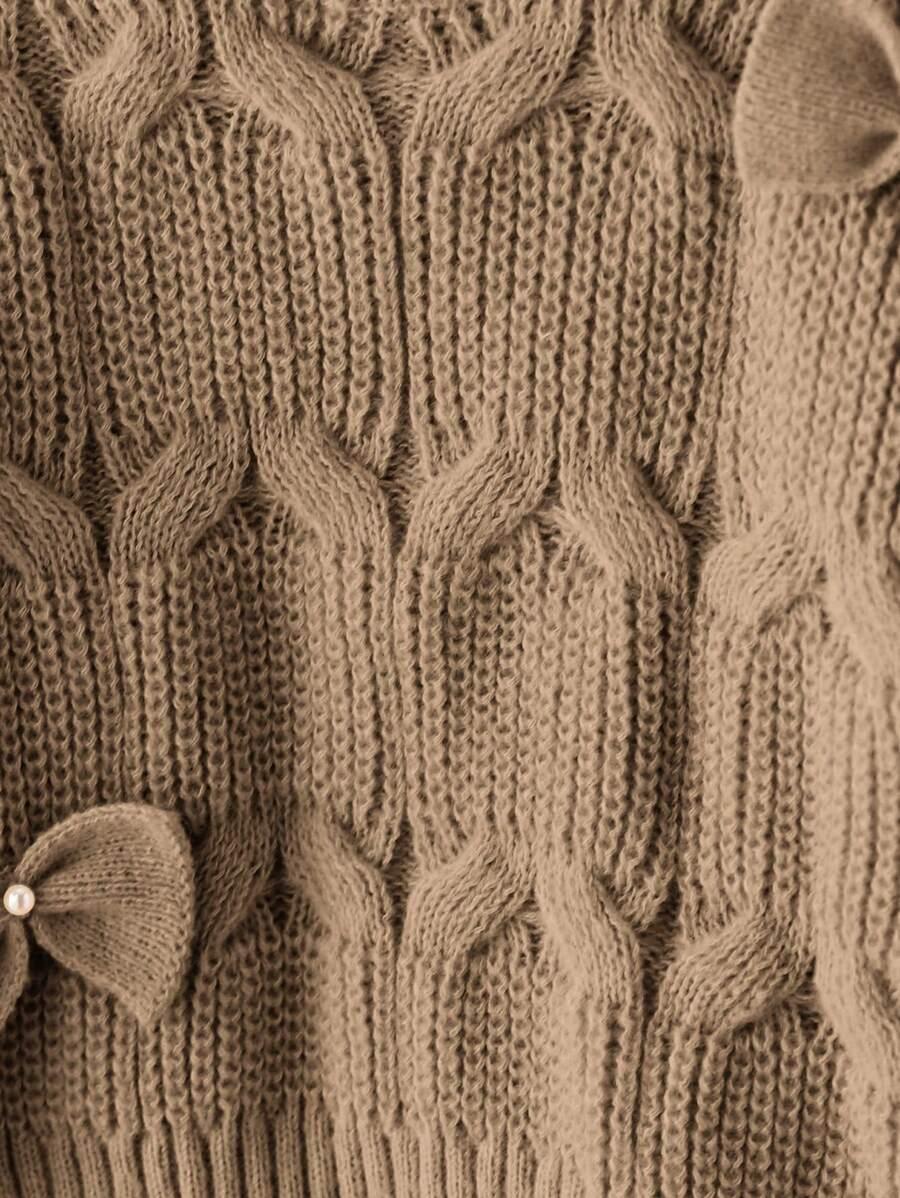 BRĄZOWY SWETER DŁUGI RĘKAW