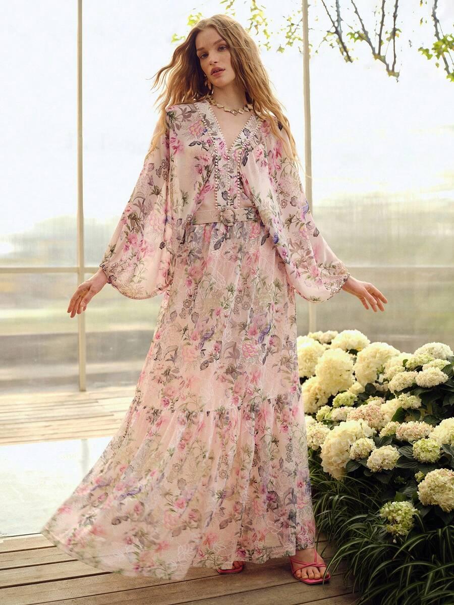bluza guziki kwiaty