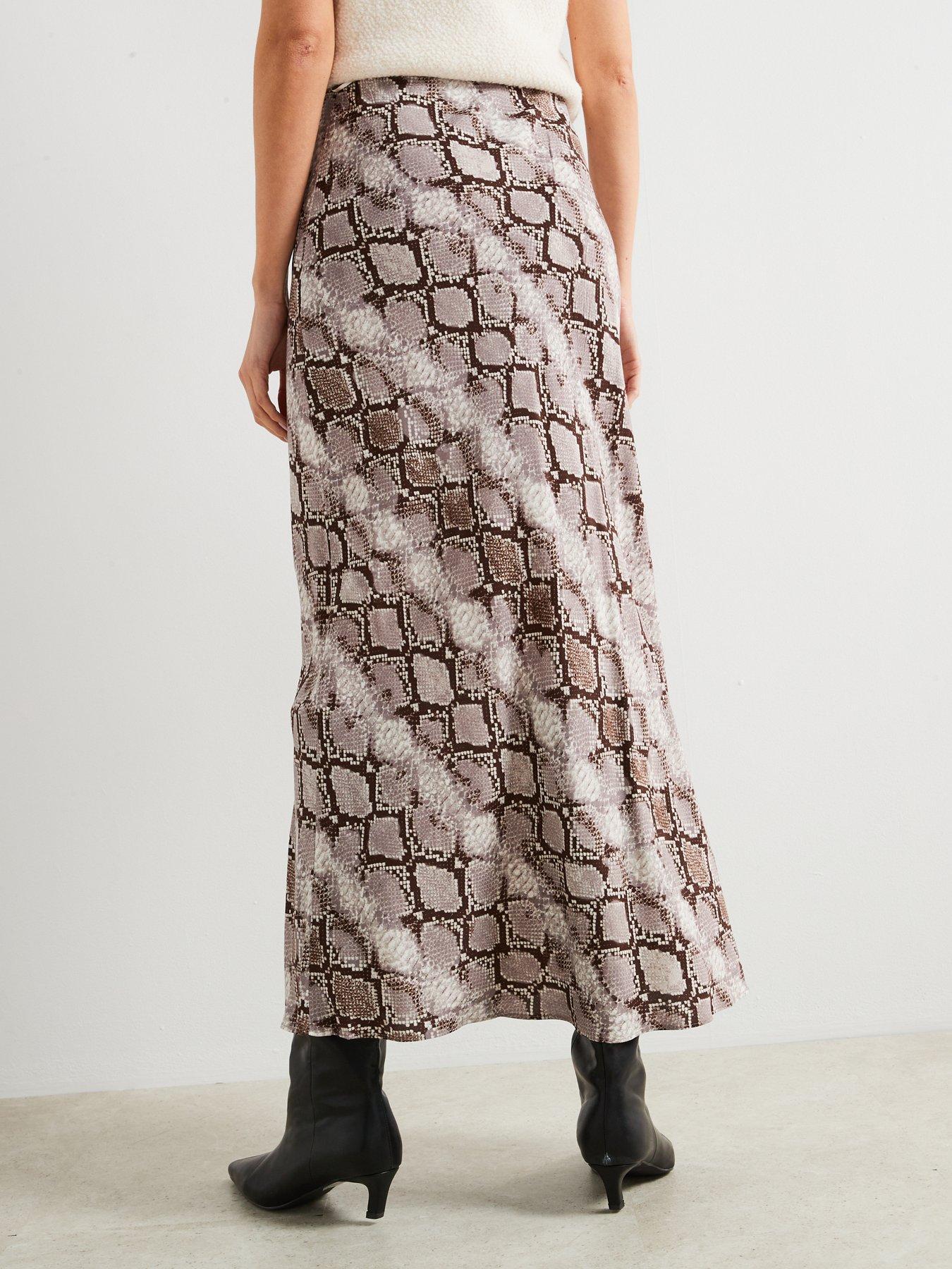 MANGO SPÓDNICA MAXI WĘŻOWY WZÓR