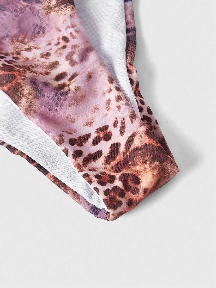 góra od bikini top siateczka animal print