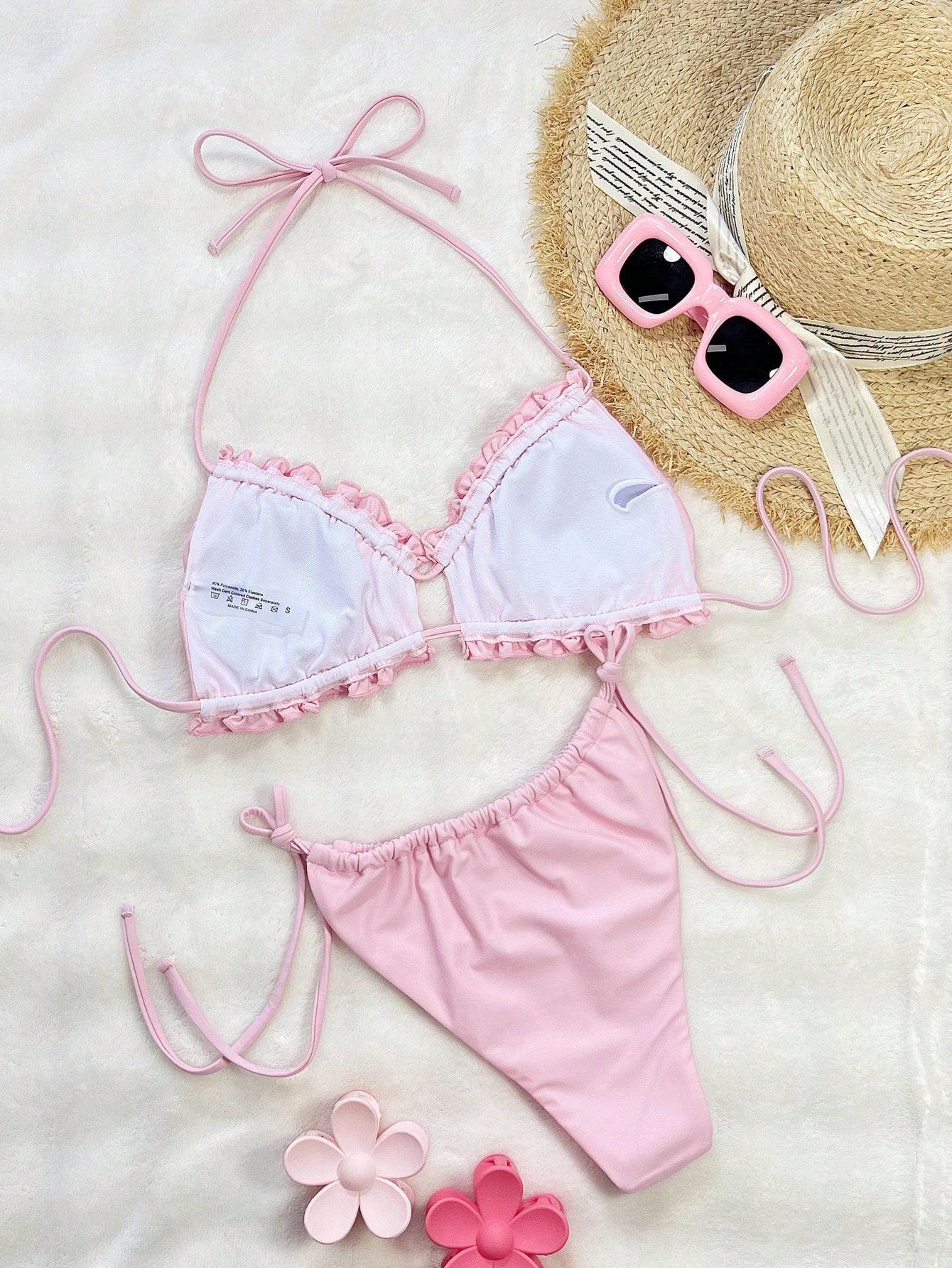 różowa góra od bikini