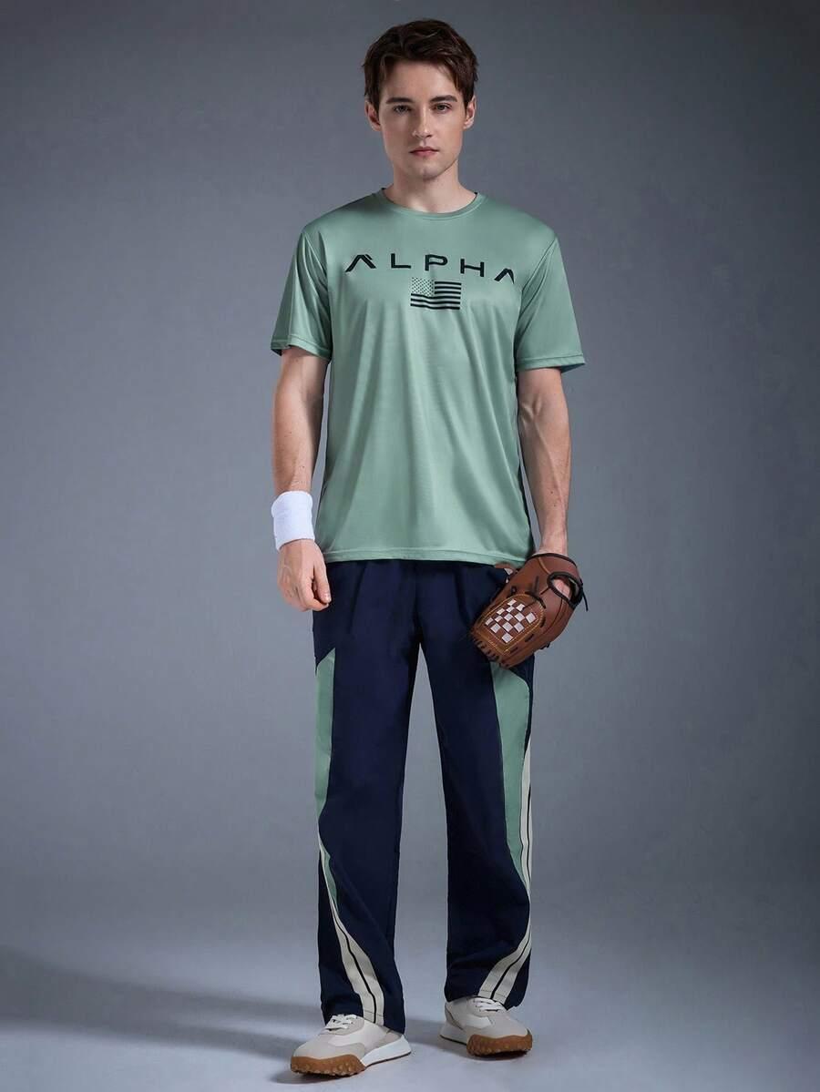 zielony t-shirt nadruk