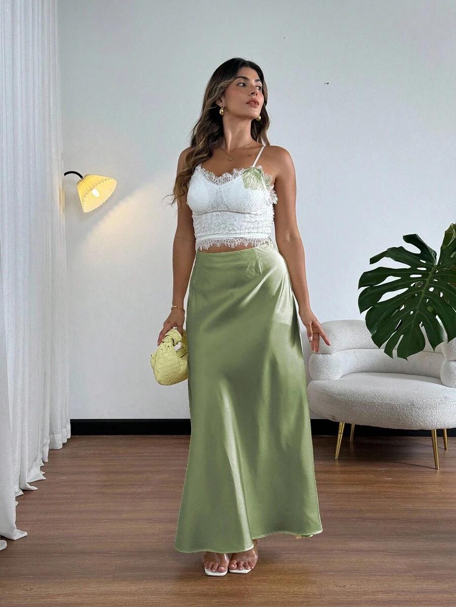zielona maxi spódnica