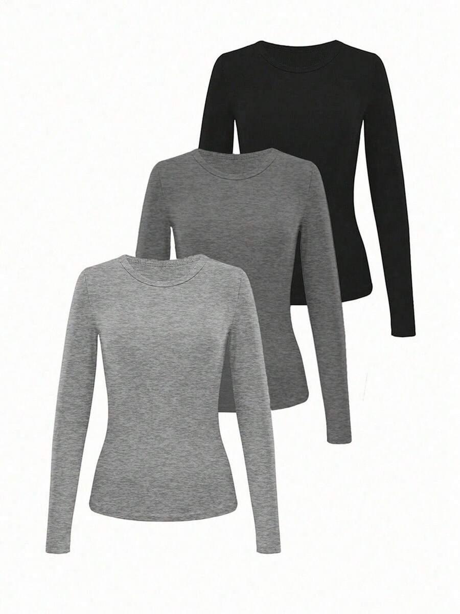 bluzka z długim rękawem 3-pack