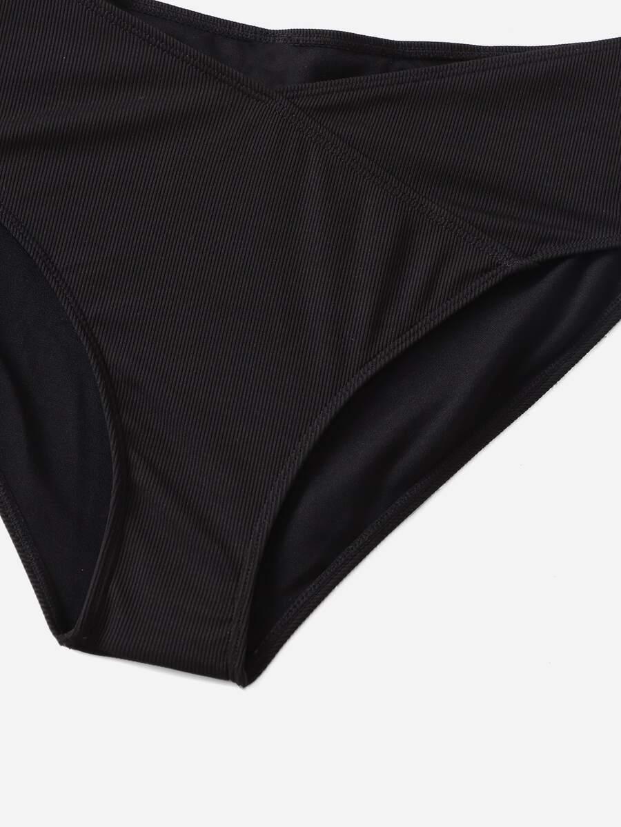 CZARNY DÓŁ OD BIKINI prążki