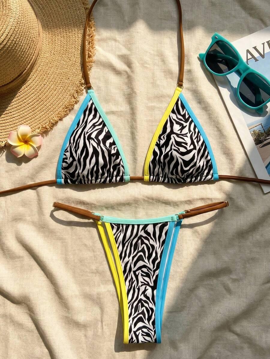 DWUCZĘŚCIOWY STRÓJ KĄPIELOWY animal print