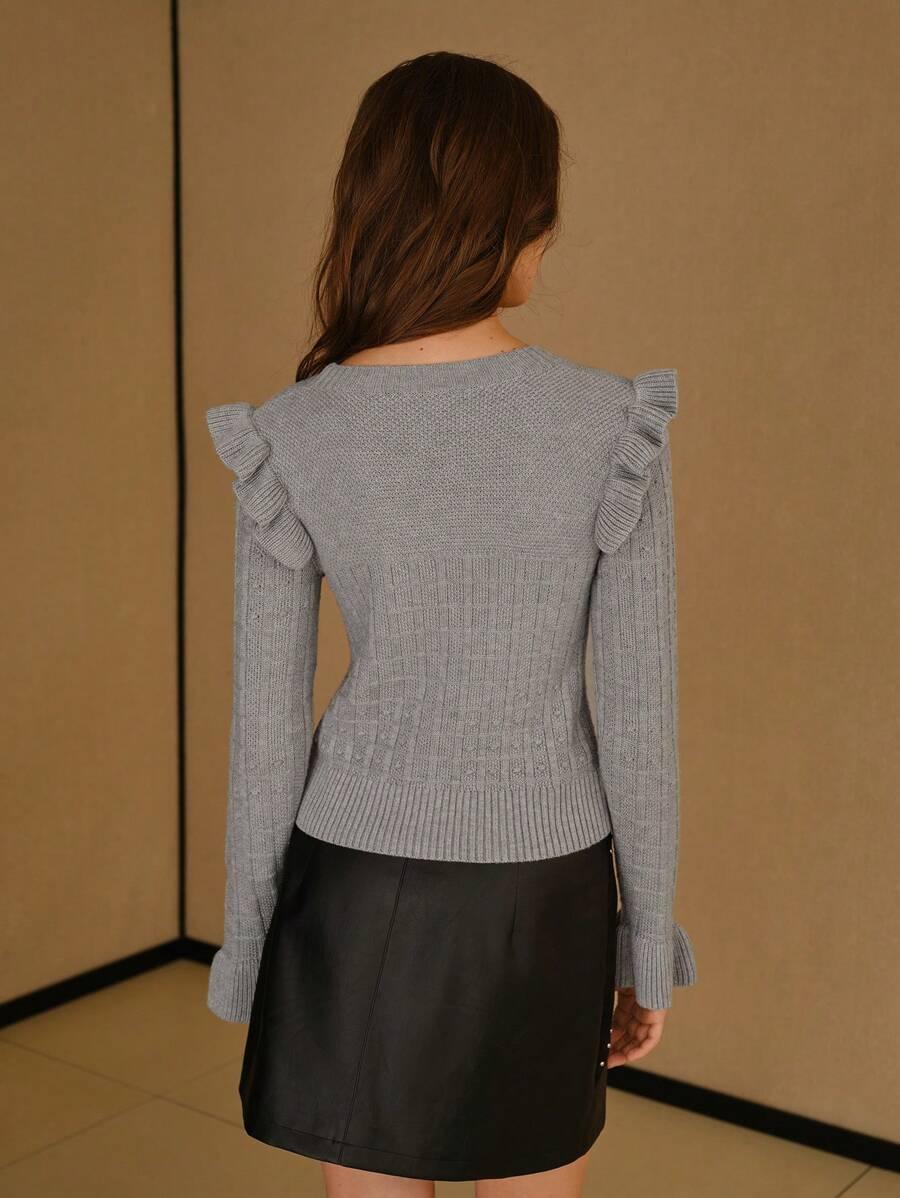 SWETER DAMSKI Z FALBANKĄ