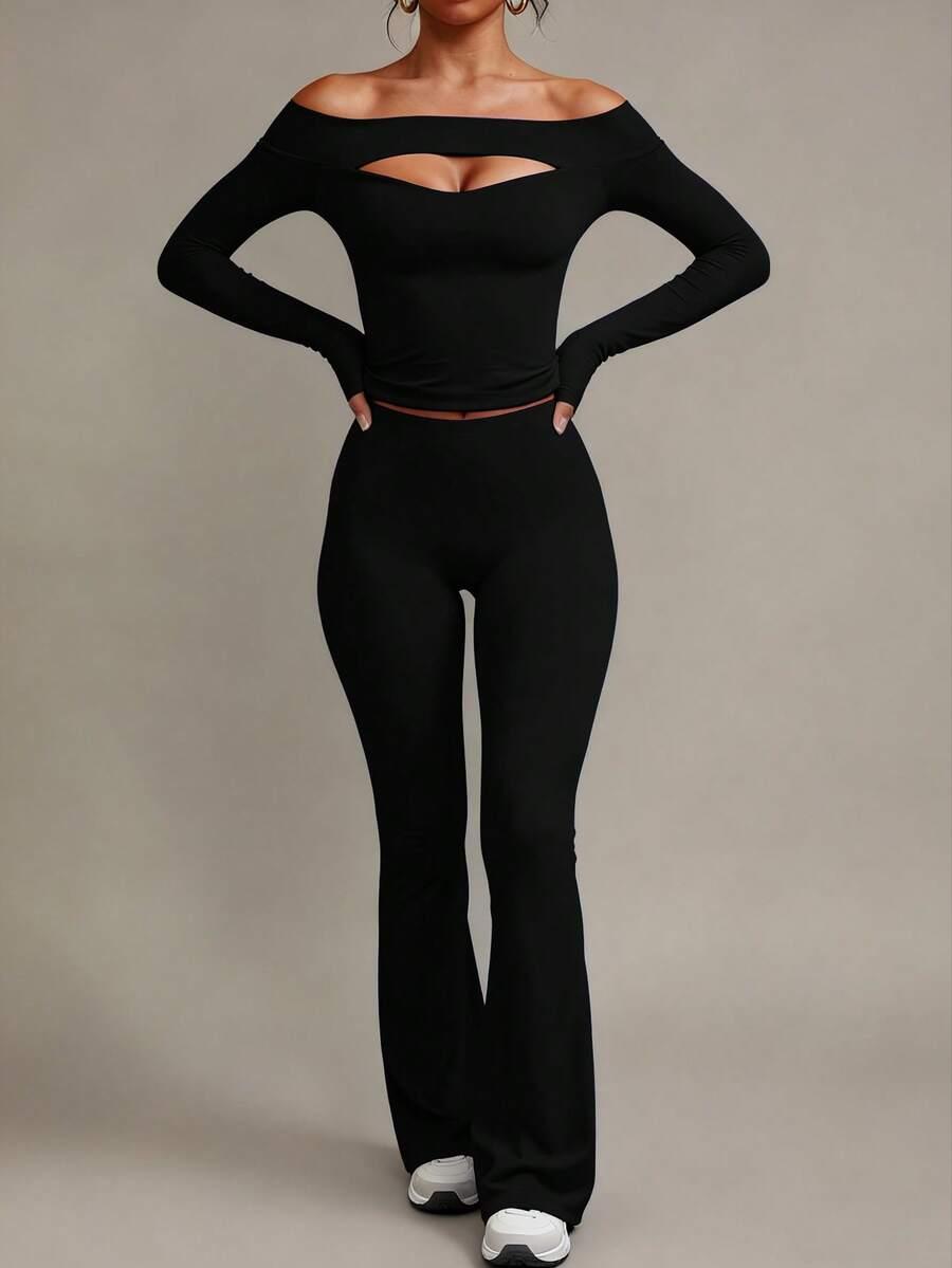 CZARNE LEGGINSY FLARE