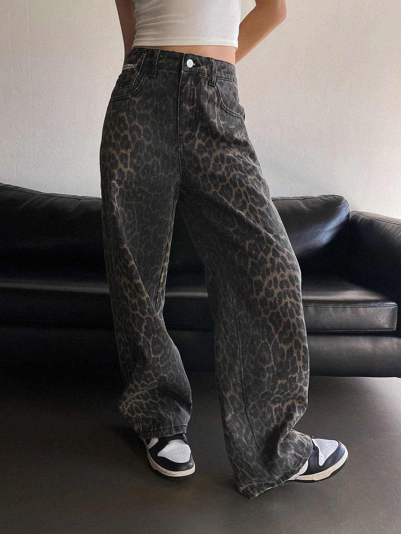 SPODNIE JEANSOWE ANIMAL PRINT
