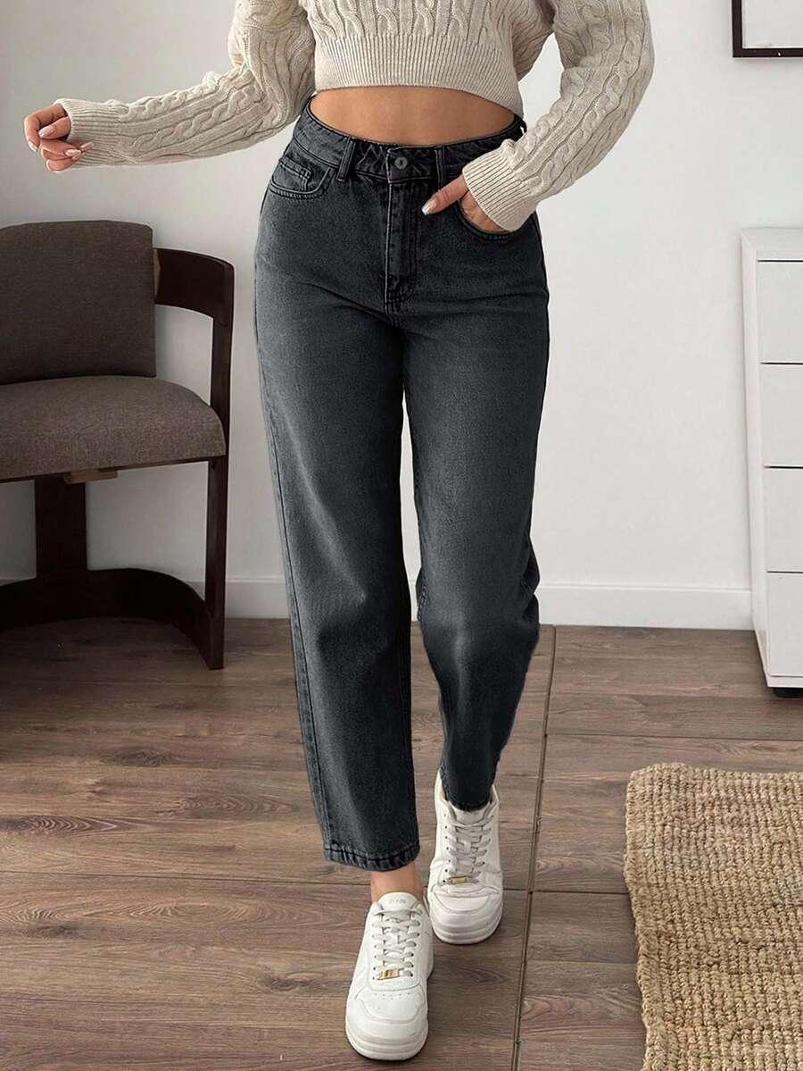 CZARNE SPODNIE JEANS