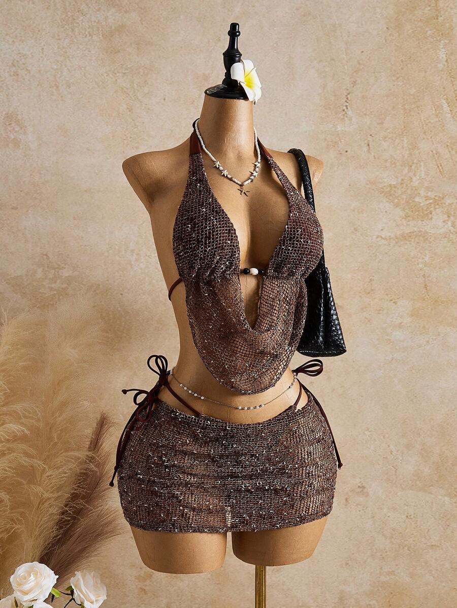 dół od bikini spódnica komplet