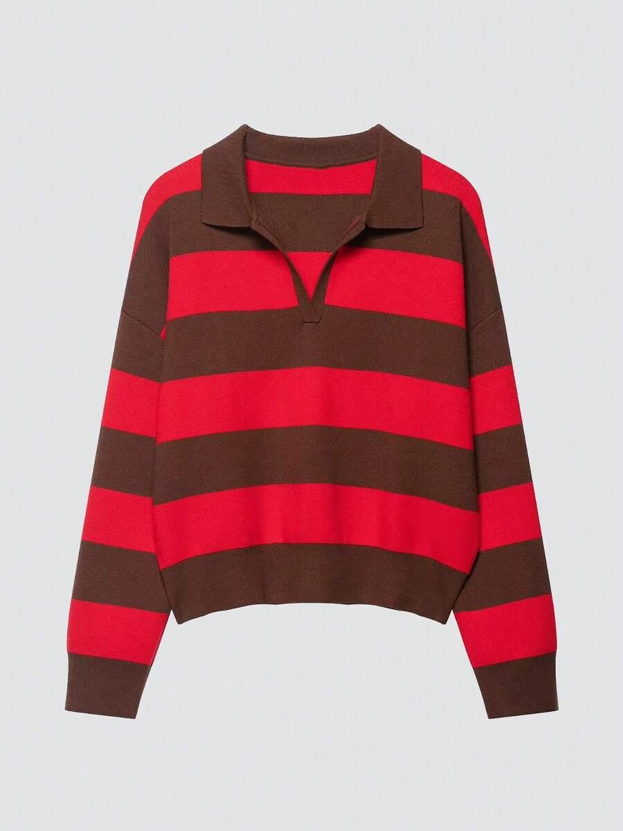 sweter w paski