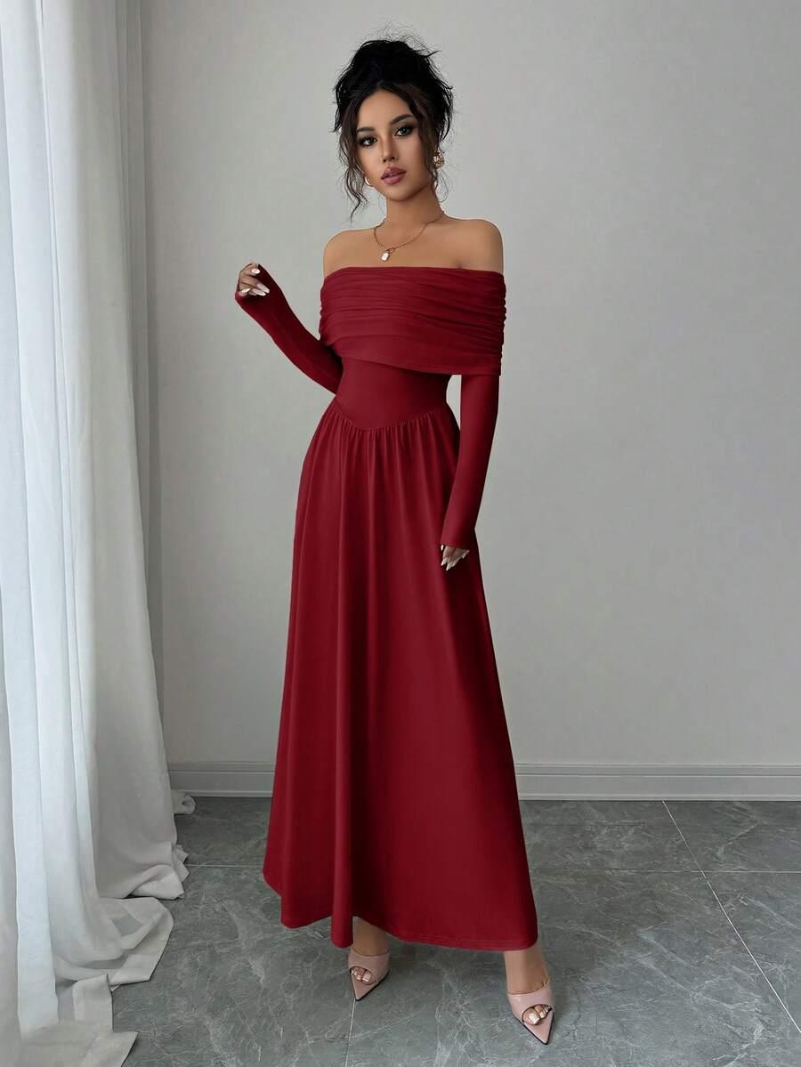 czerwona maxi sukienka