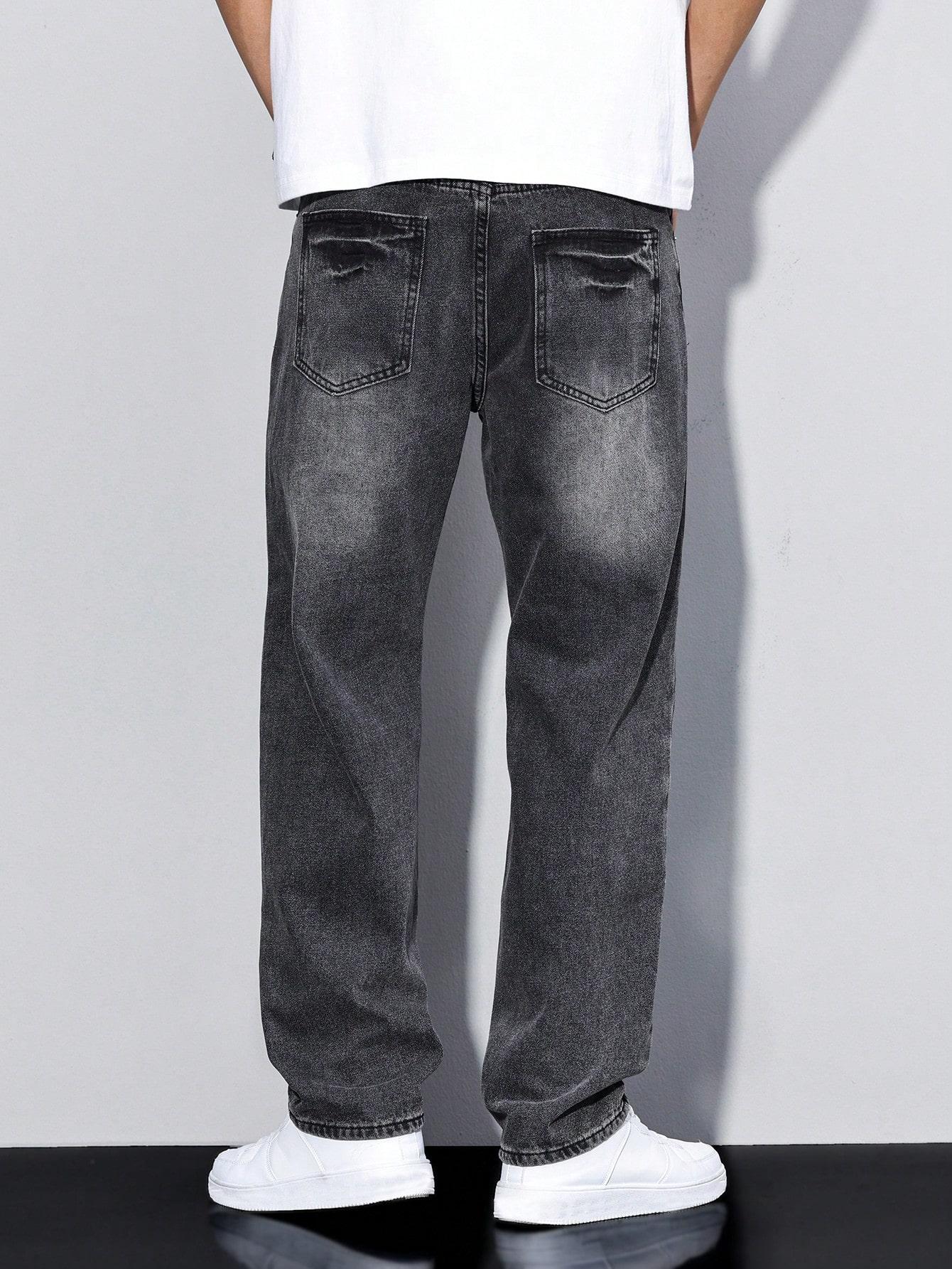 szare spodnie jeans kieszenie