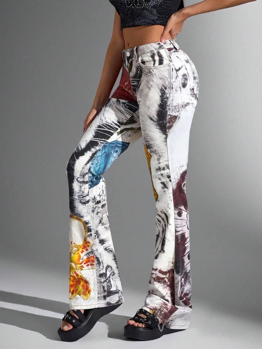 spodnie jeans mix wzorów