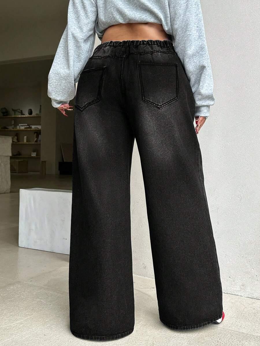 czarne spodnie jeans wysoki stan