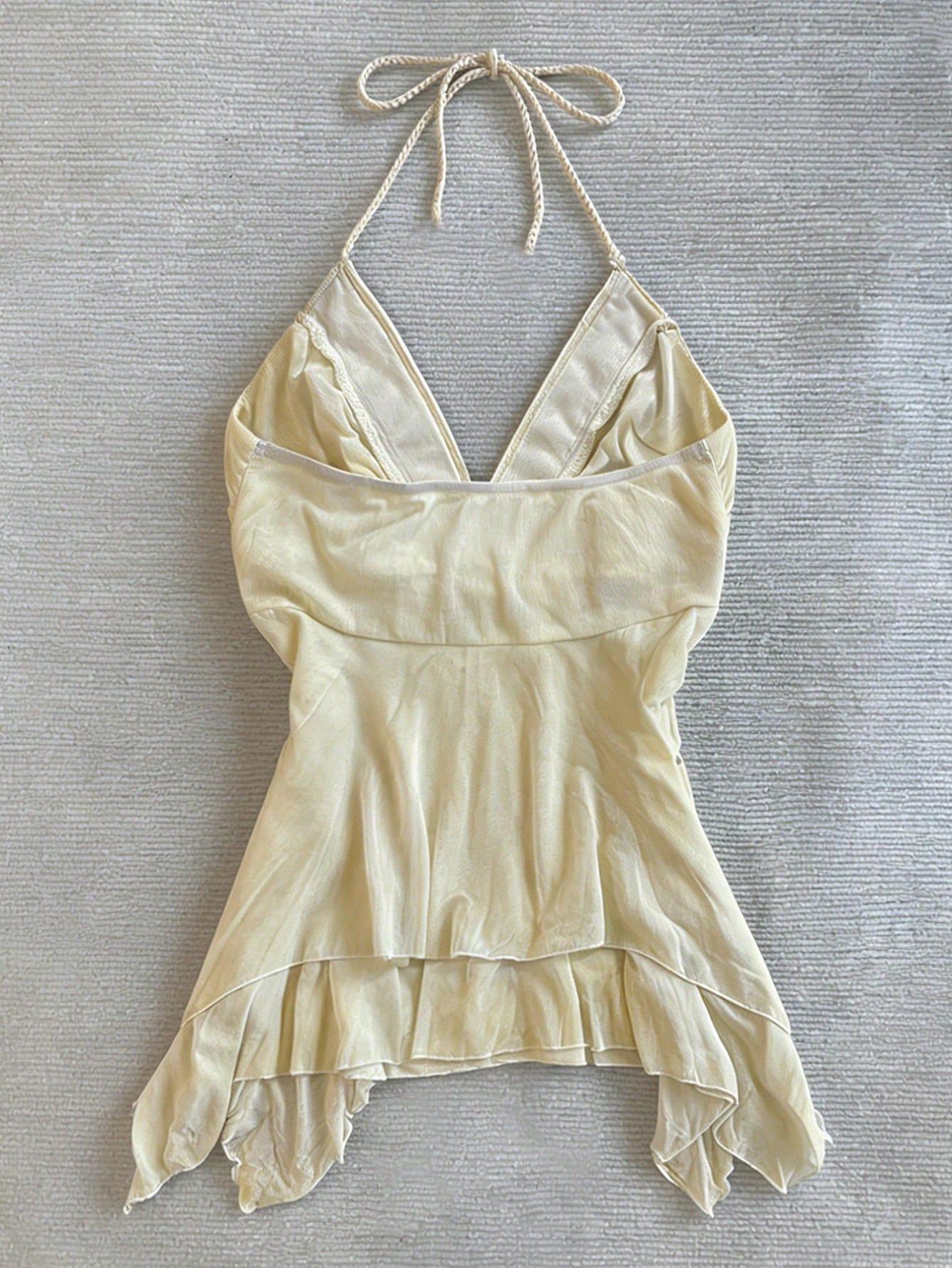 żółta bluzka v-neck