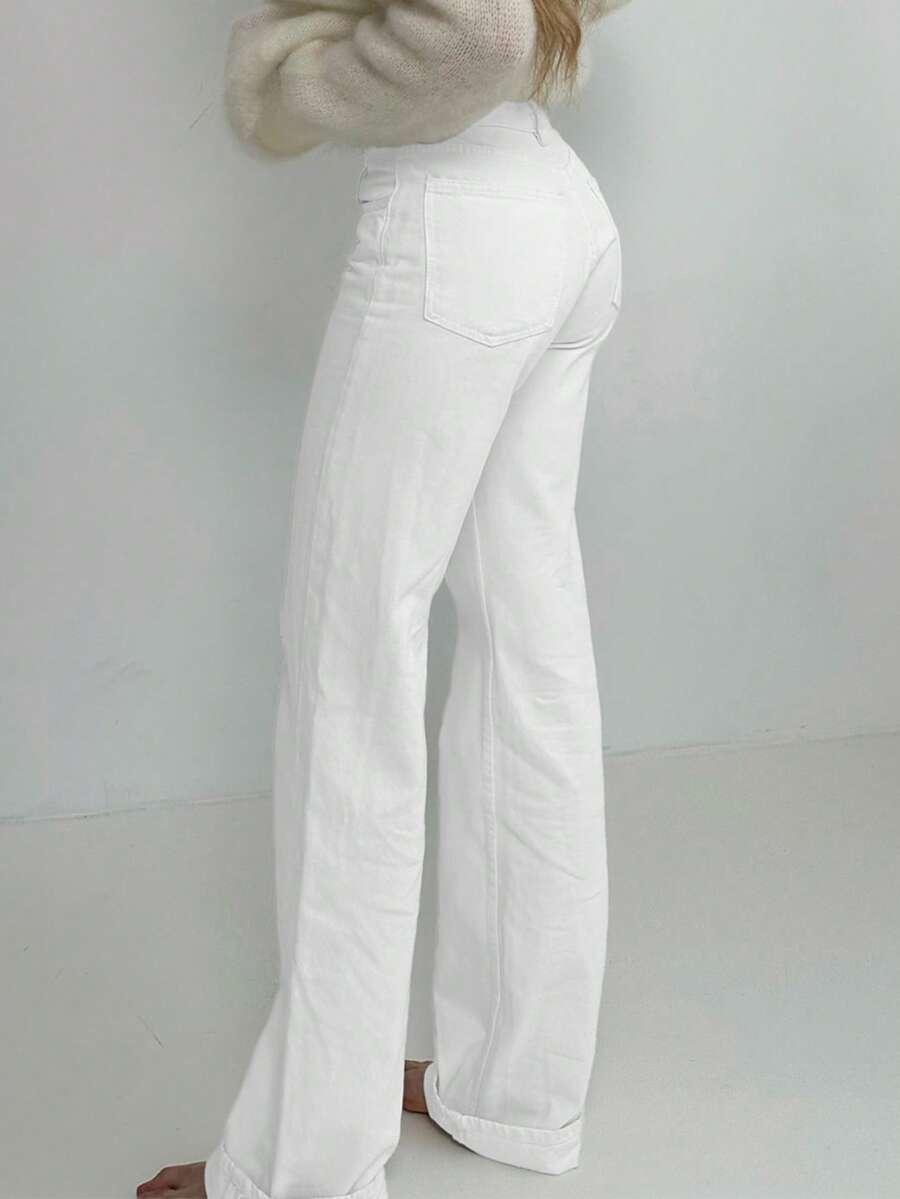 BIAŁE SPODNIE JEANS 