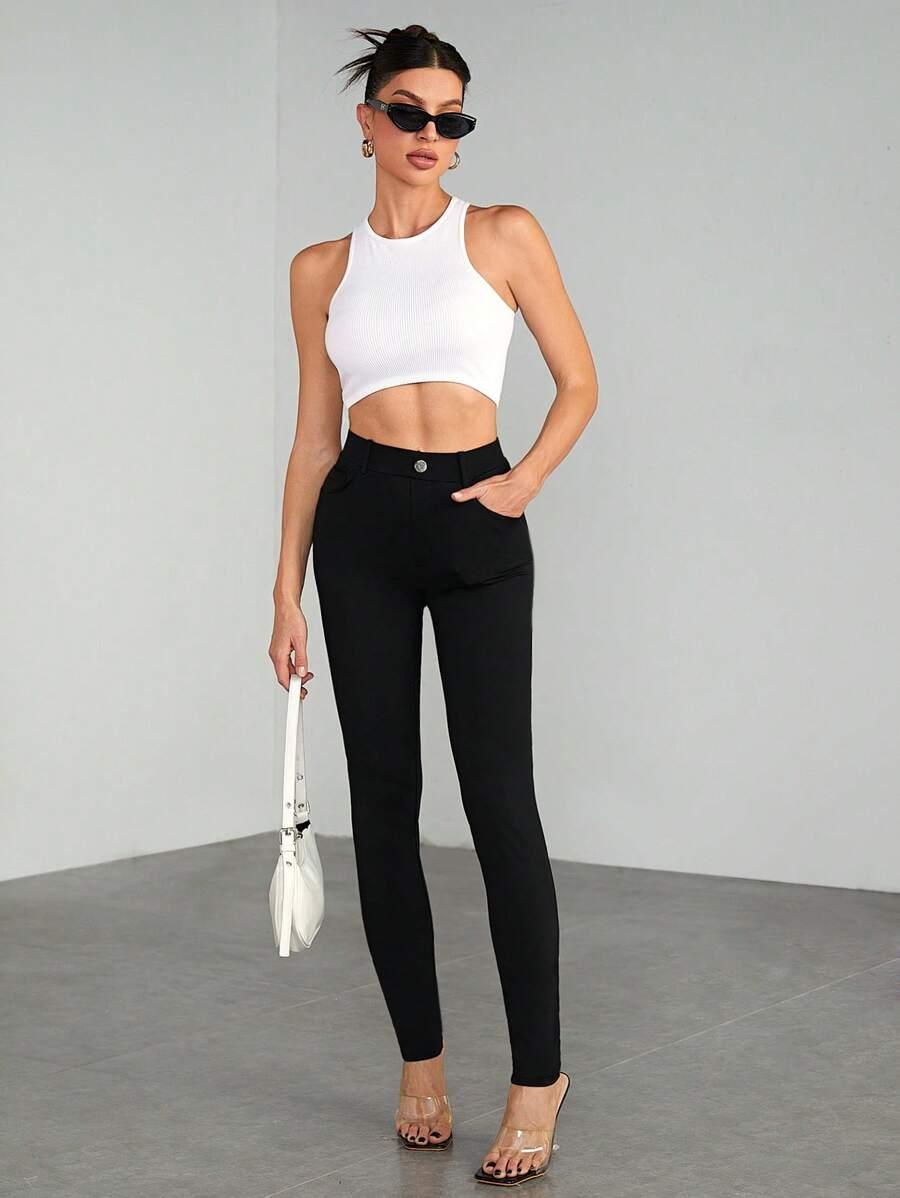 CZARNE LEGGINSY WYSOKI STAN