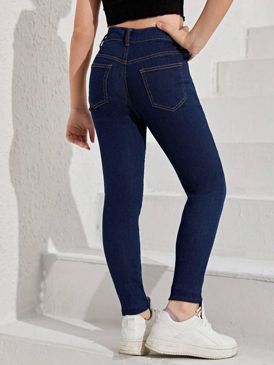 GRANATOWE SPODNIE JEANS