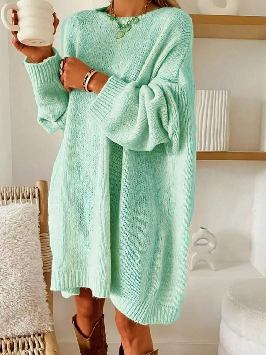 ZIELONY LUŹNY SWETER 