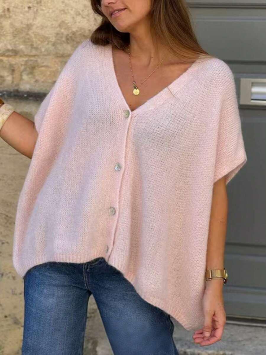 różowy sweter kardigan 