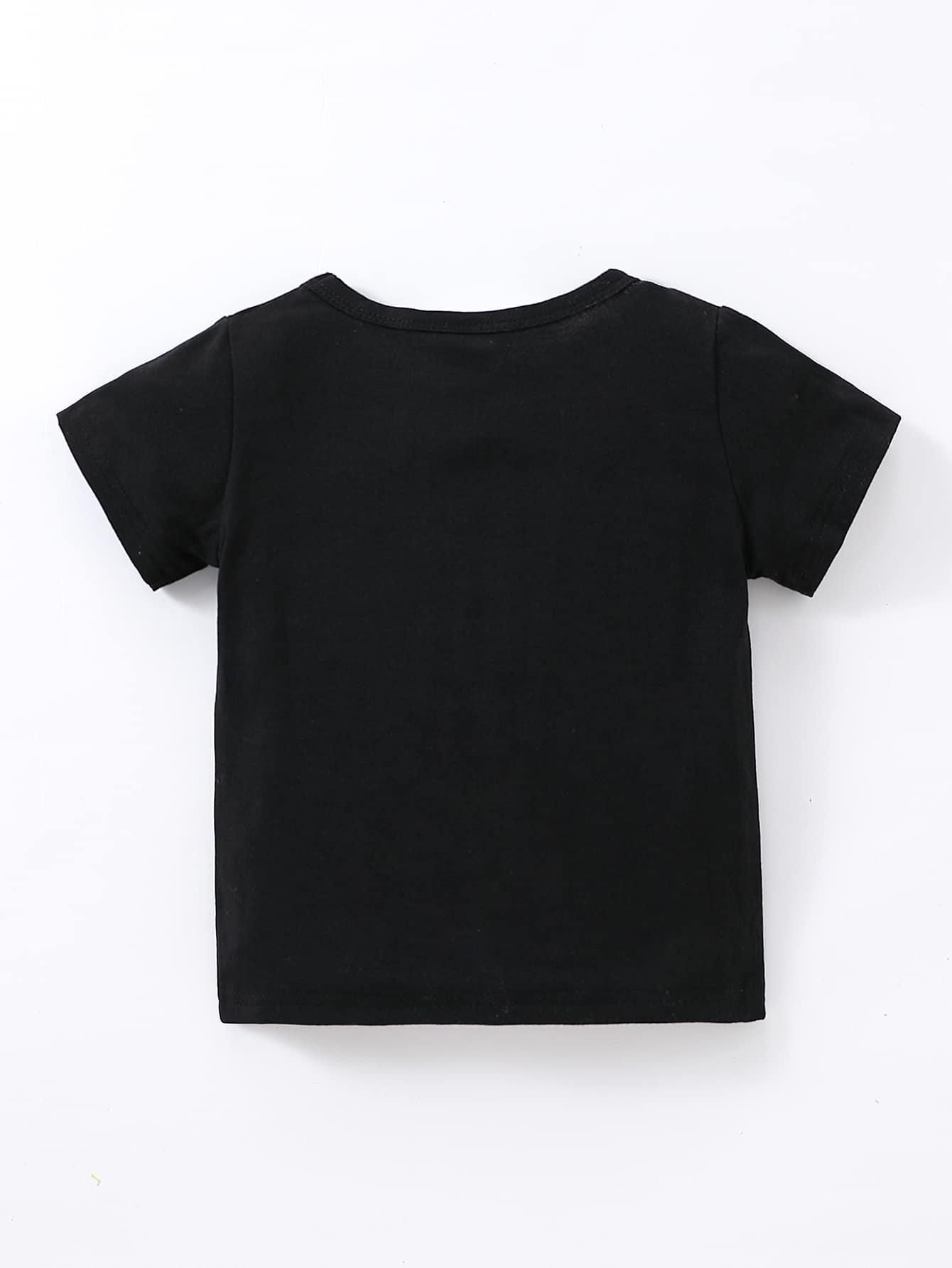 czarny t-shirt napis