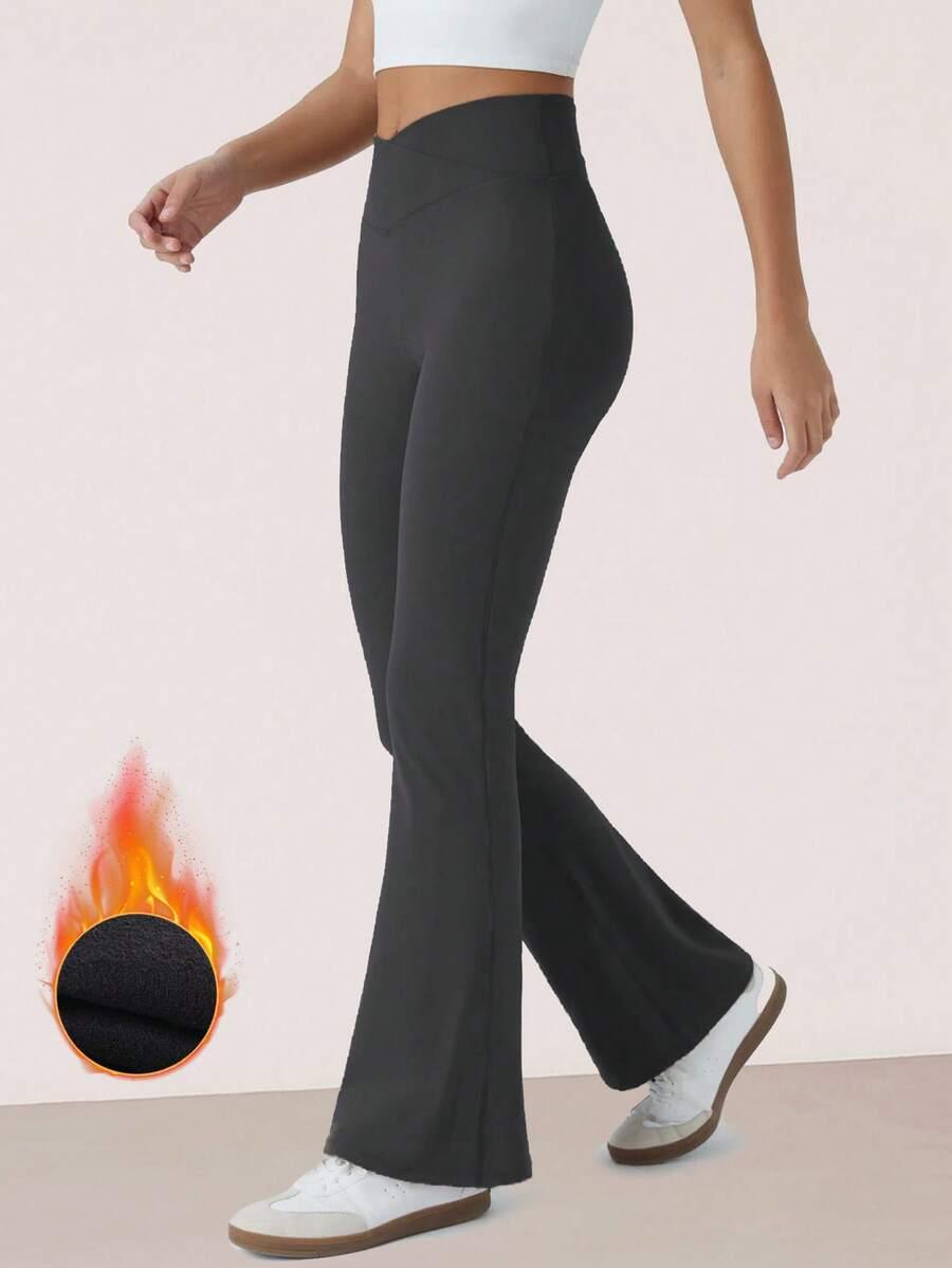 czarne legginsy dzwony