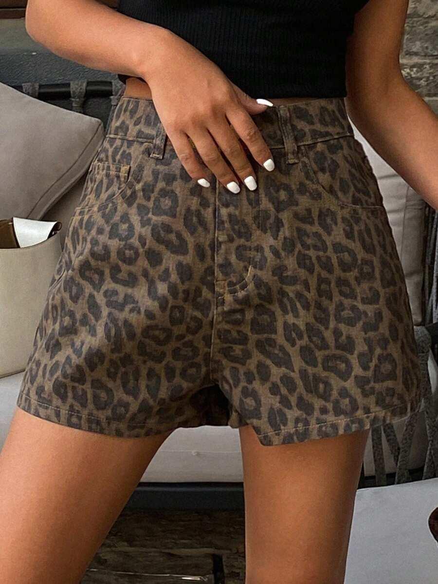 spodenki jeans animal print