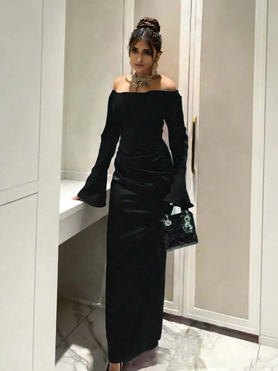 CZARNA MAXI SUKIENKA