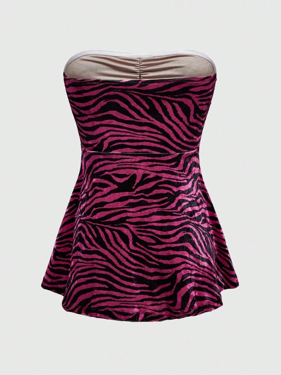 RÓŻOWY TOP ANIMAL PRINT 