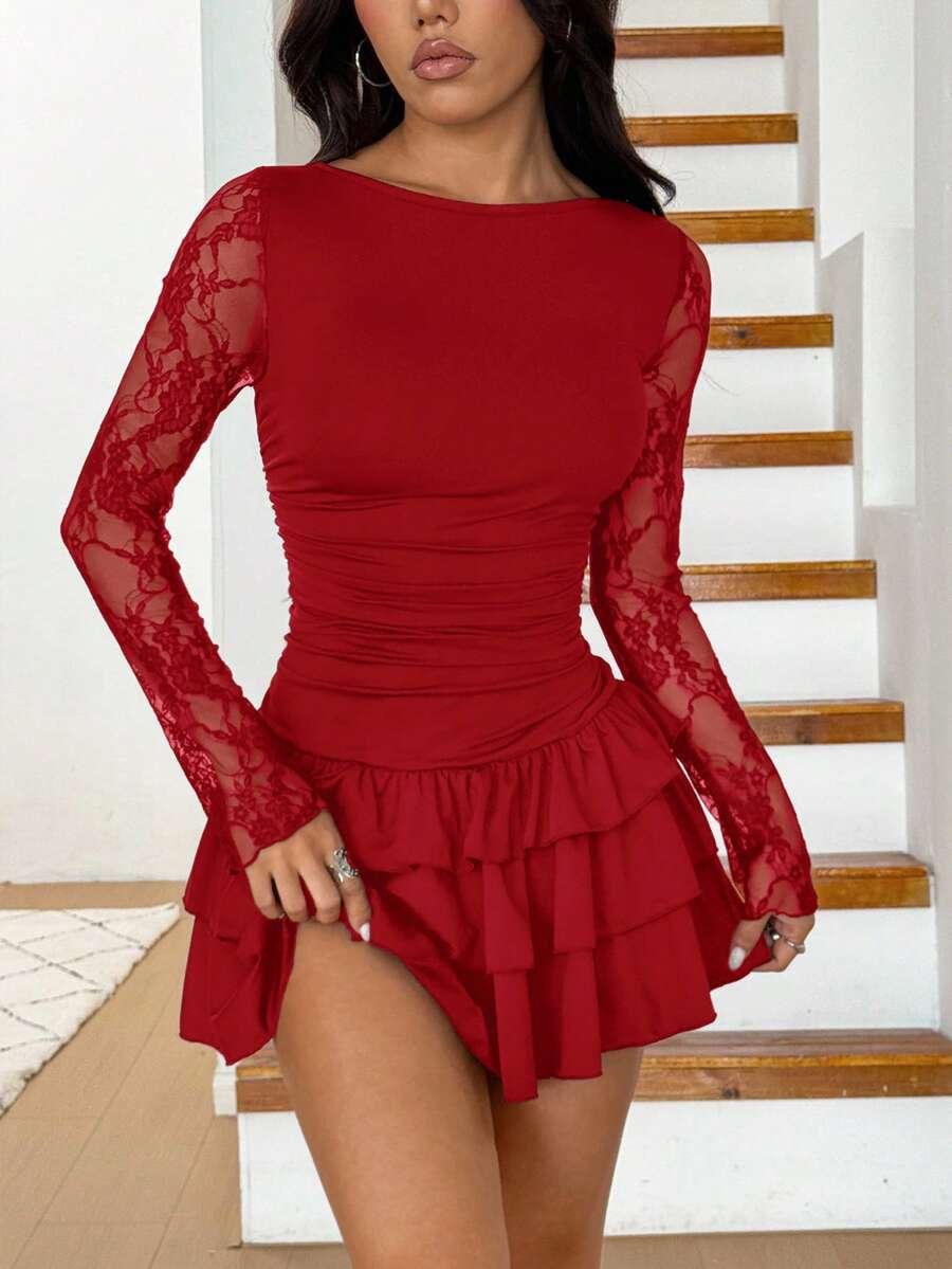 CZERWONA MINI SUKIENKA 