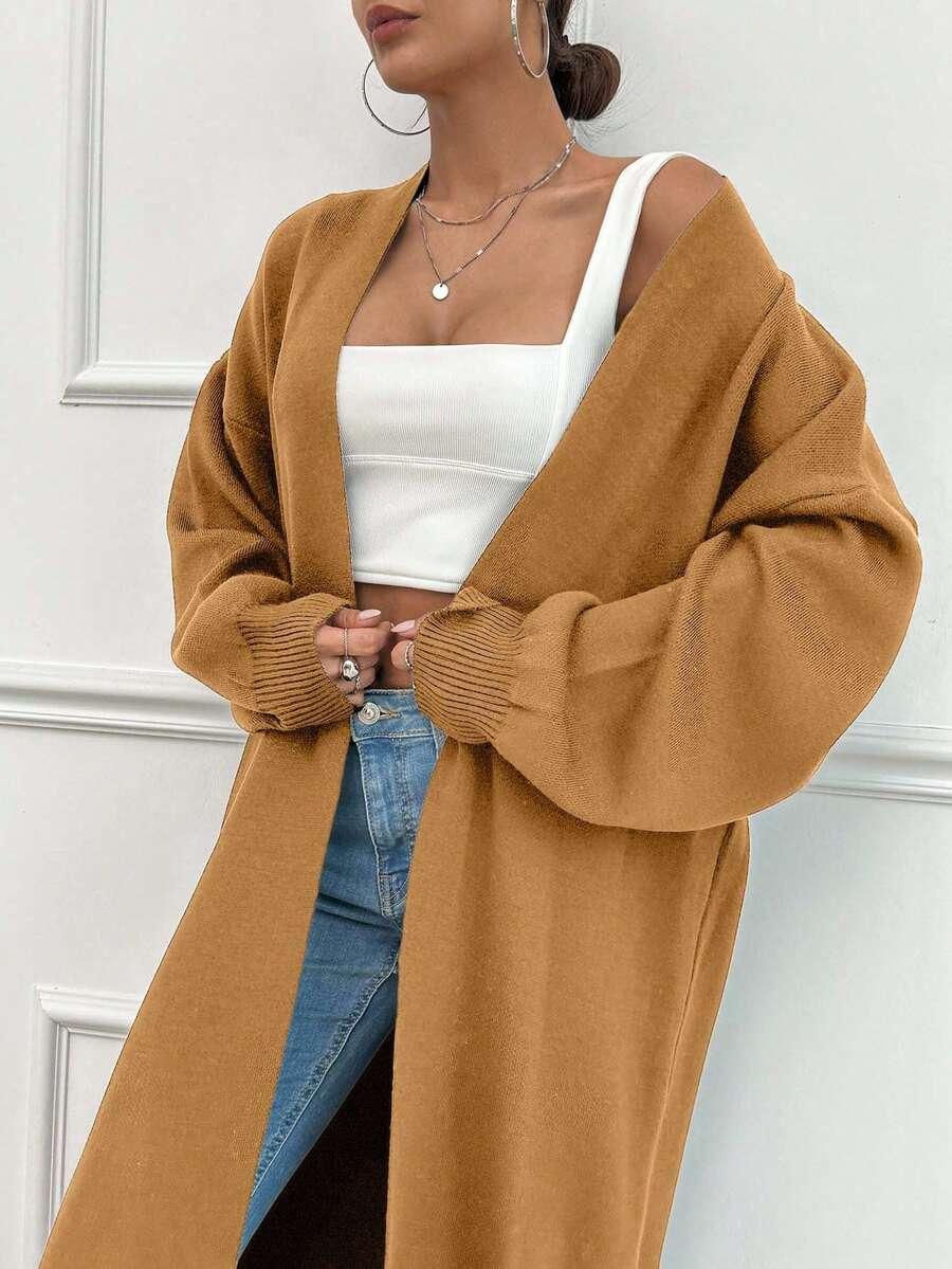 brązowy SWETER KARDIGAN