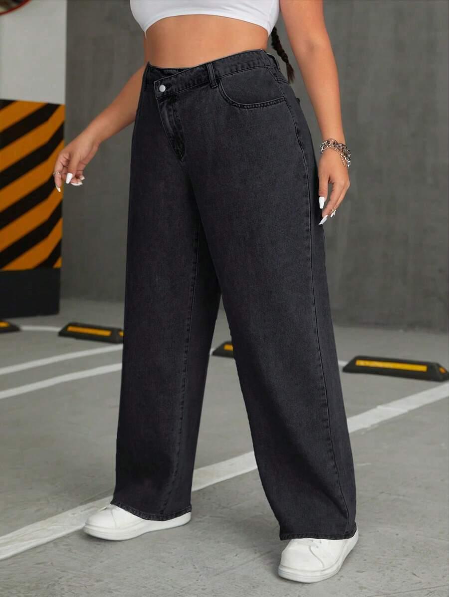 CZARNE SPODNIE JEANS