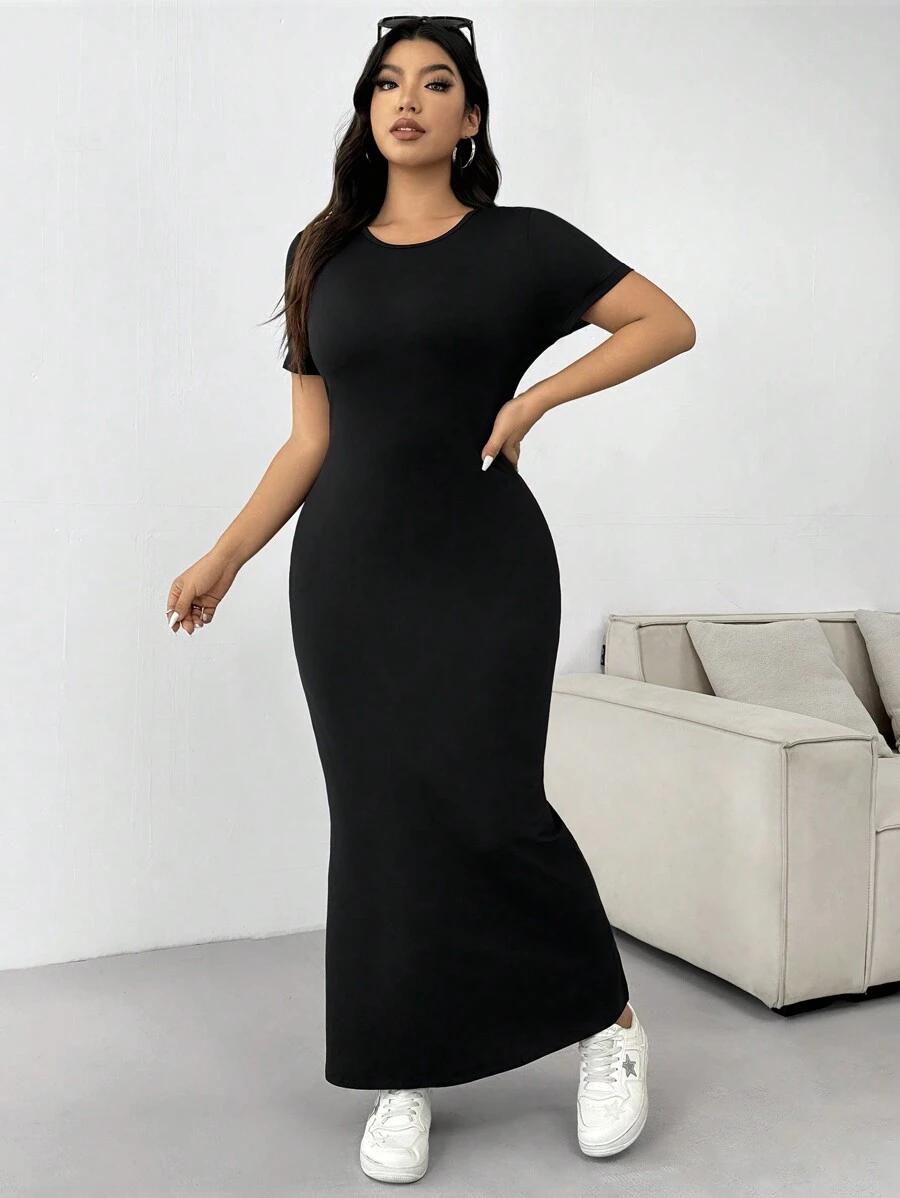 CZARNA MAXI SUKIENKA 