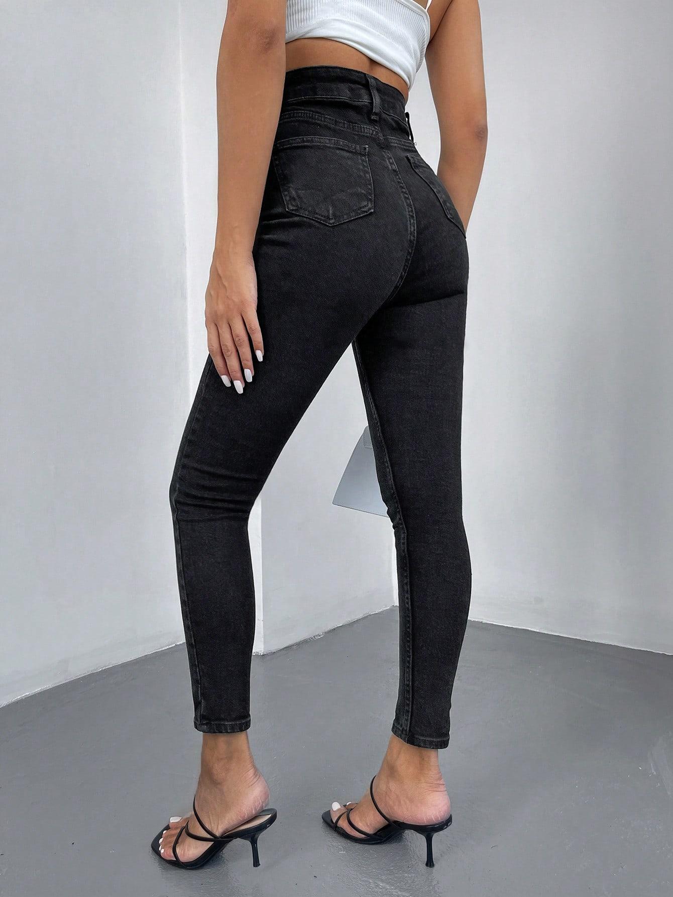 CZARNE SPODNIE JEANS 