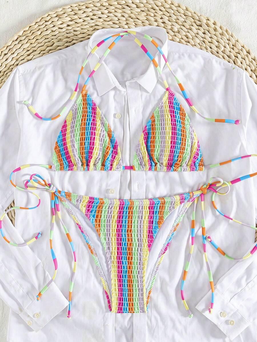 KOMPLET BIKINI WIĄZANY PASKI