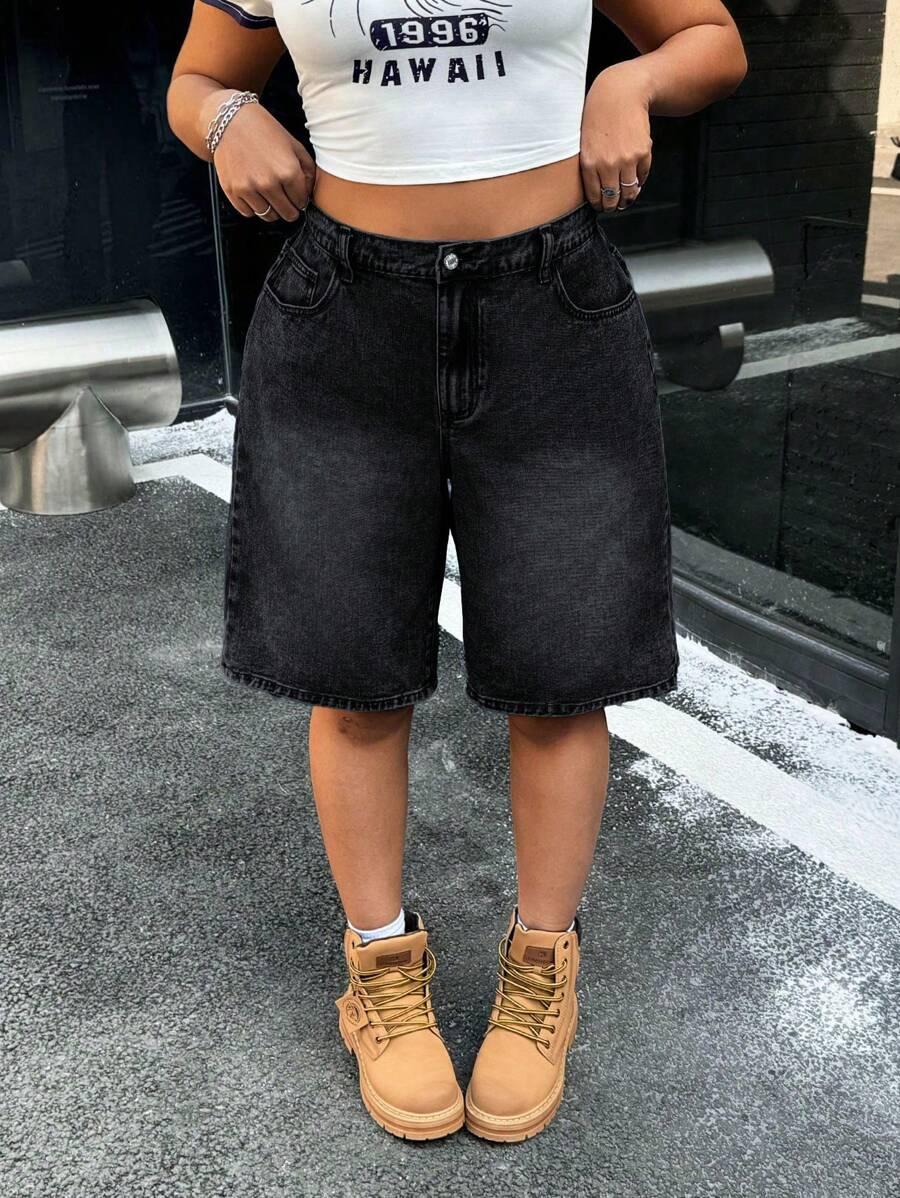 czarne spodenki jeans