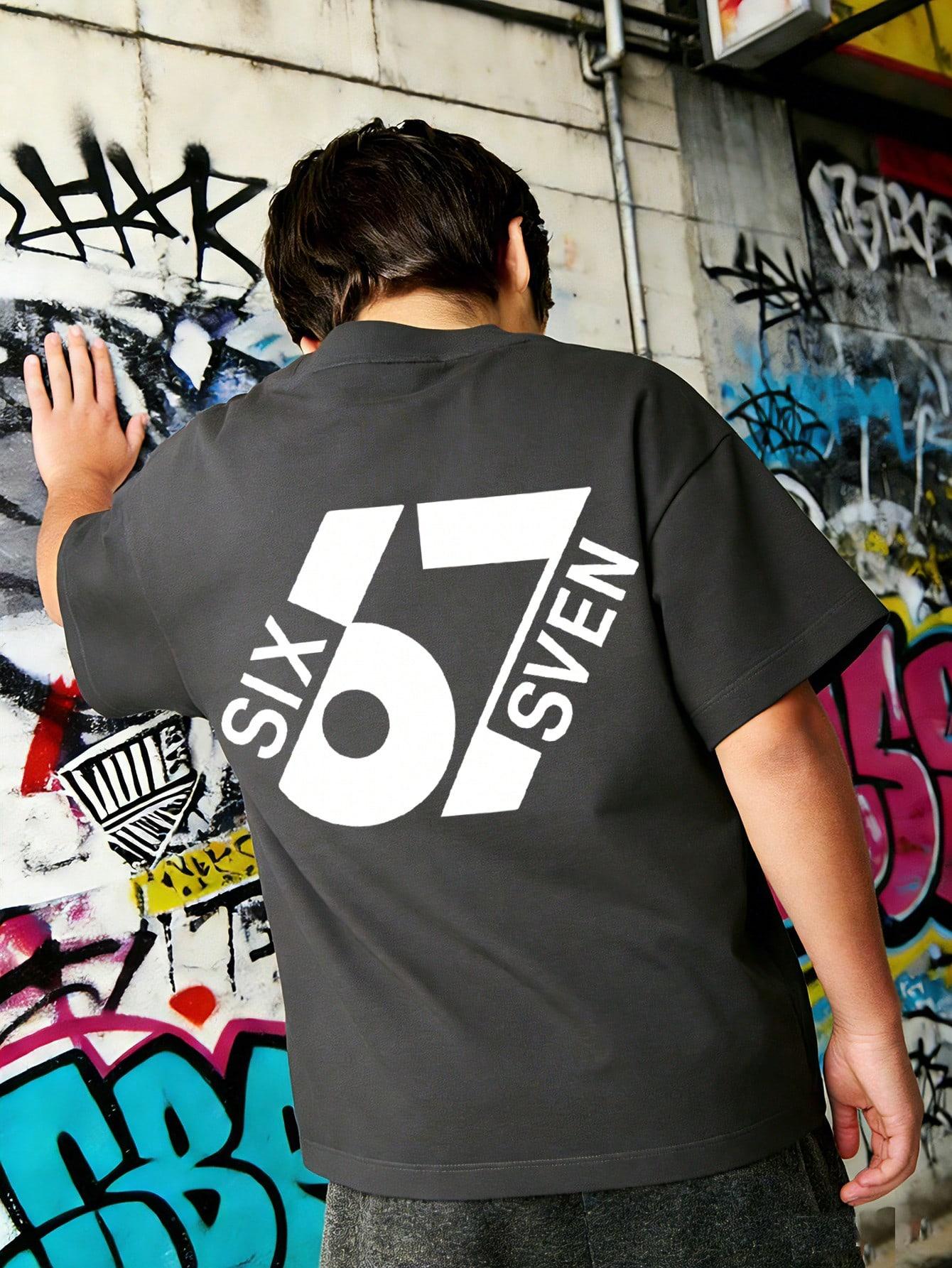 SZARY T-SHIRT PRINT