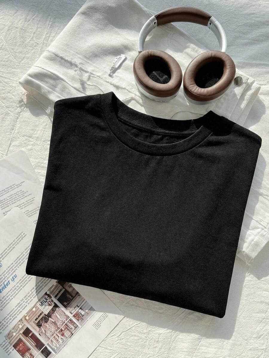 czarny t-shirt koronka