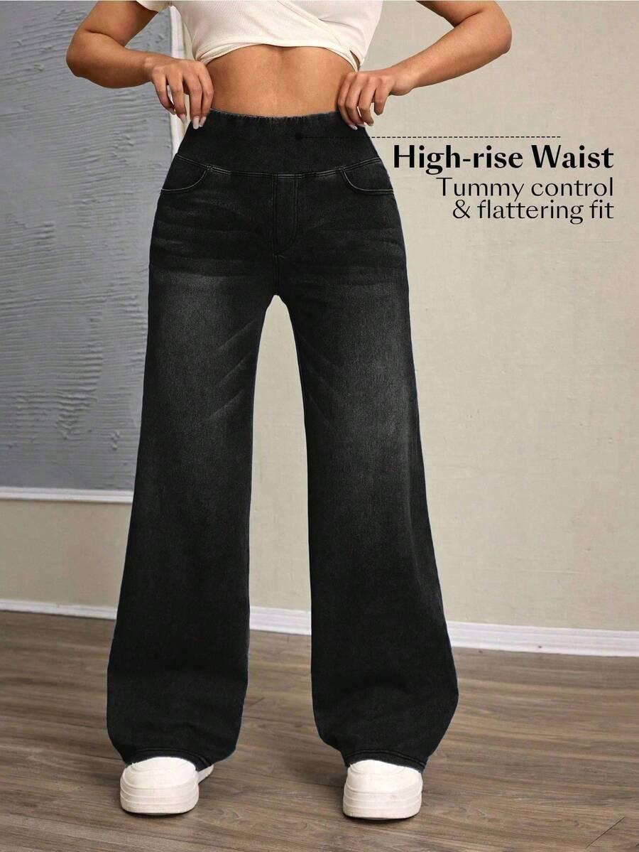 CZARNE SPODNIE JEANS 