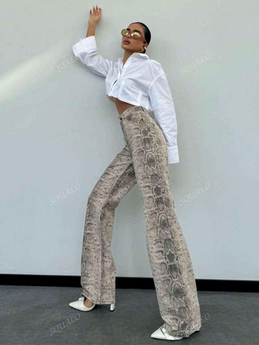 PROSTE SPODNIE ANIMAL PRINT