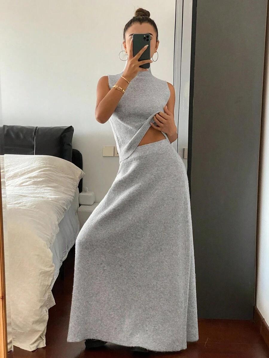 szara bluzka stójka