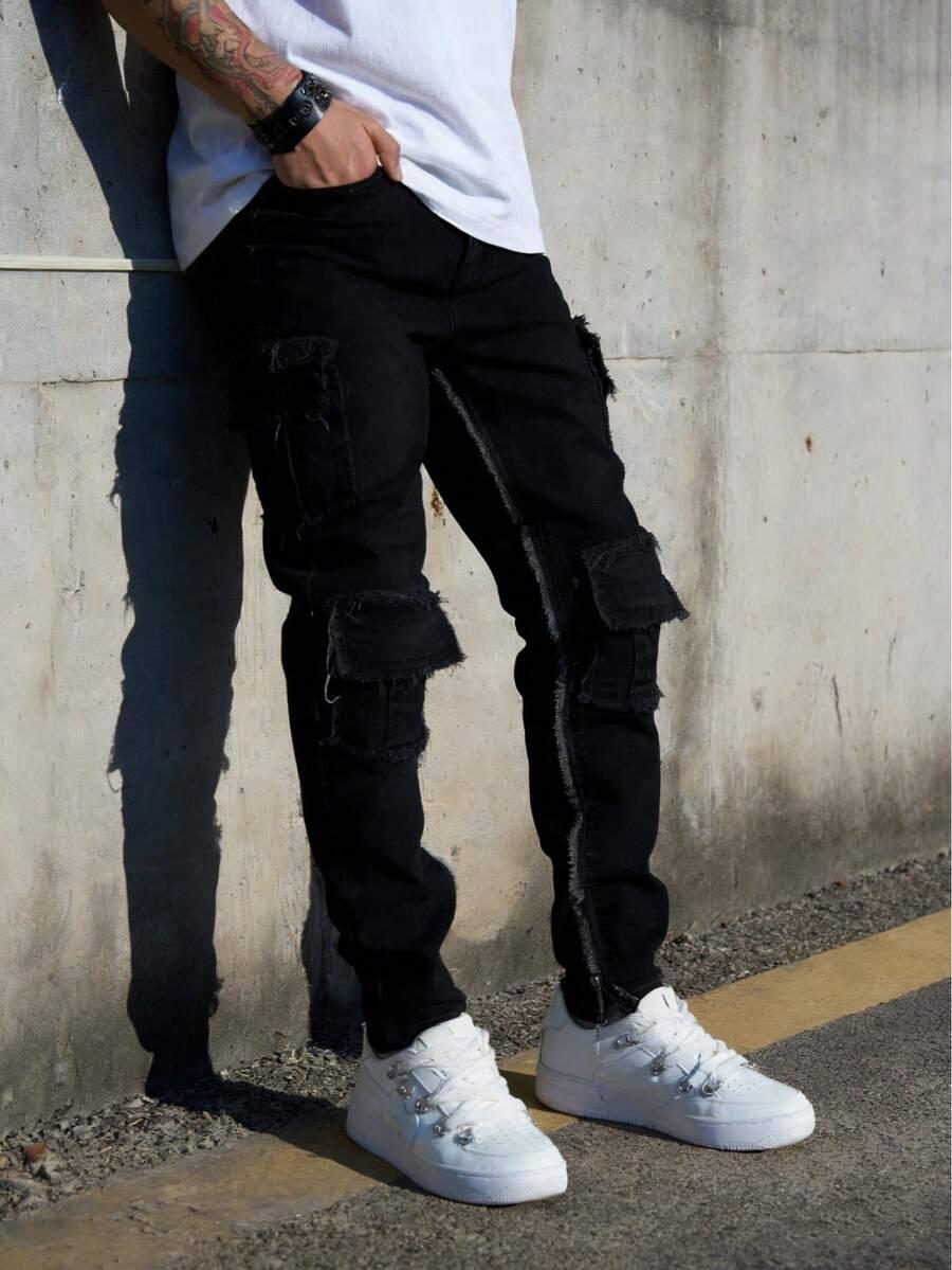 czarne spodnie jeans