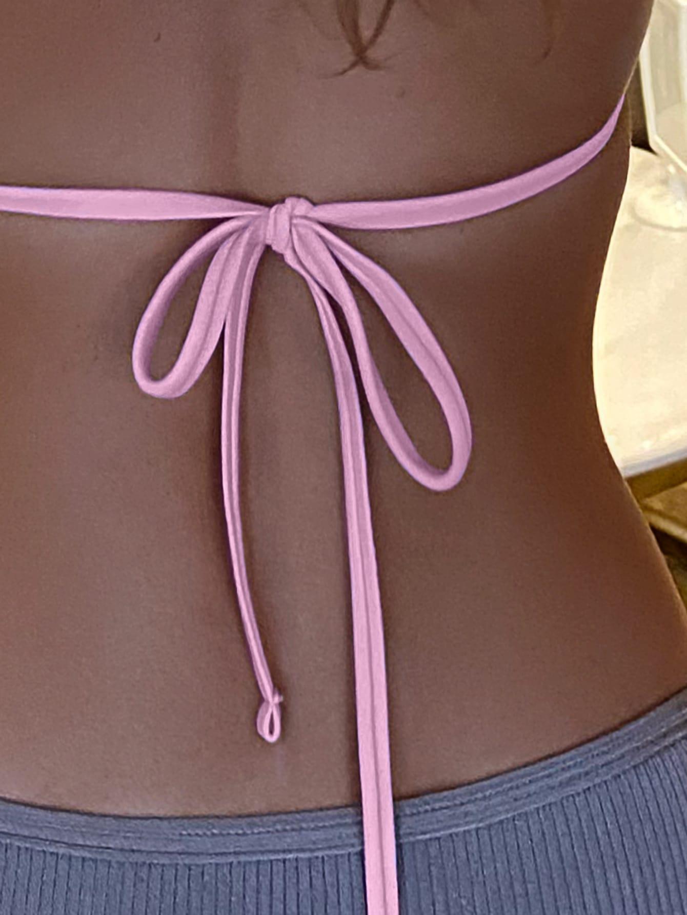 RÓŻOWA GÓRA OD BIKINI WIĄZANIE