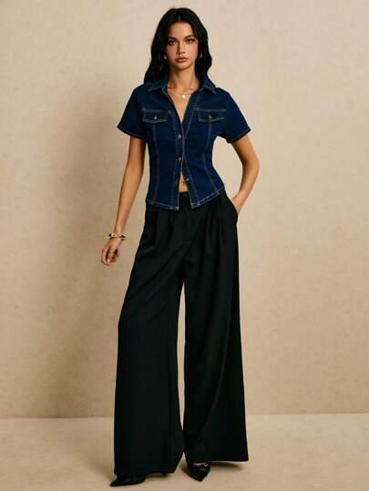 granatowa koszula jeans 