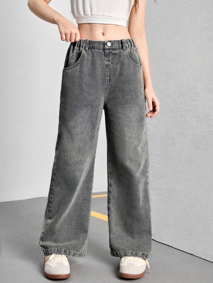 SZARE SPODNIE JEANS 