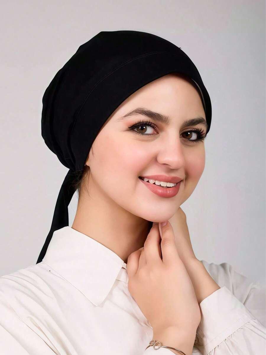CZARNY TURBAN NA GŁOWĘ